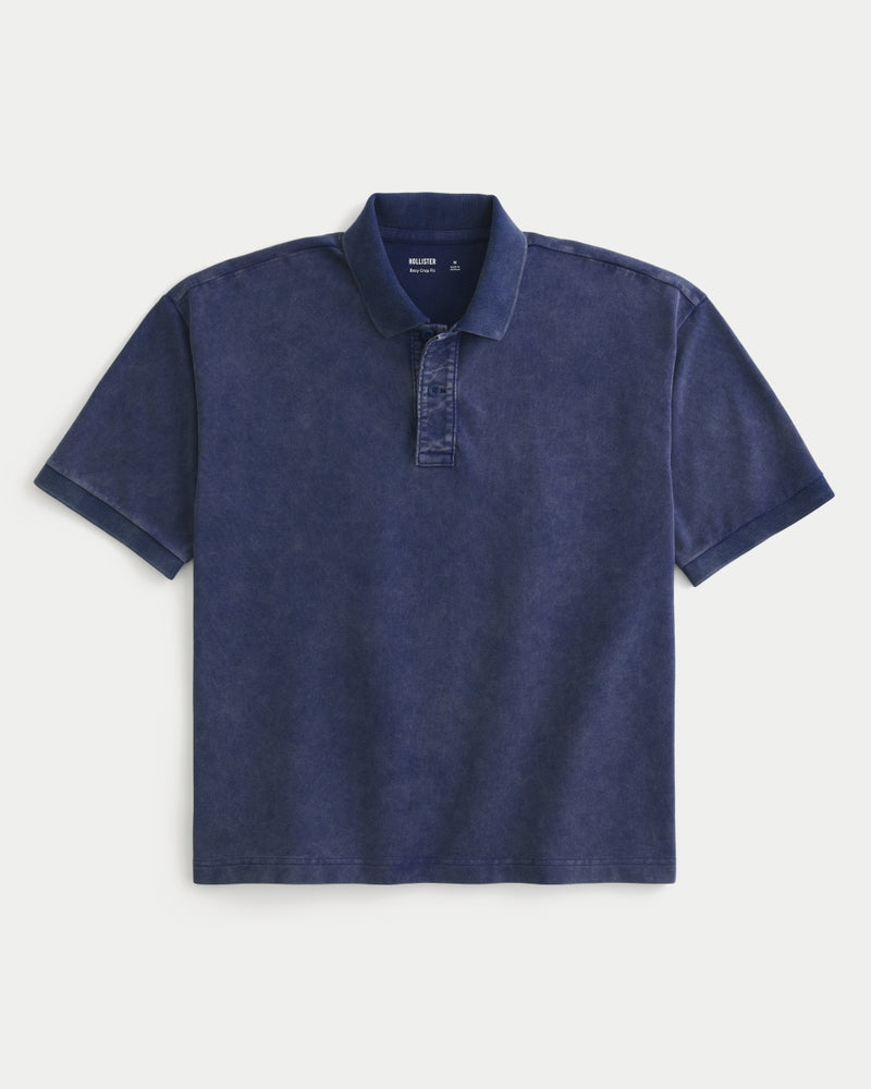 Boxy Crop Washed Polo