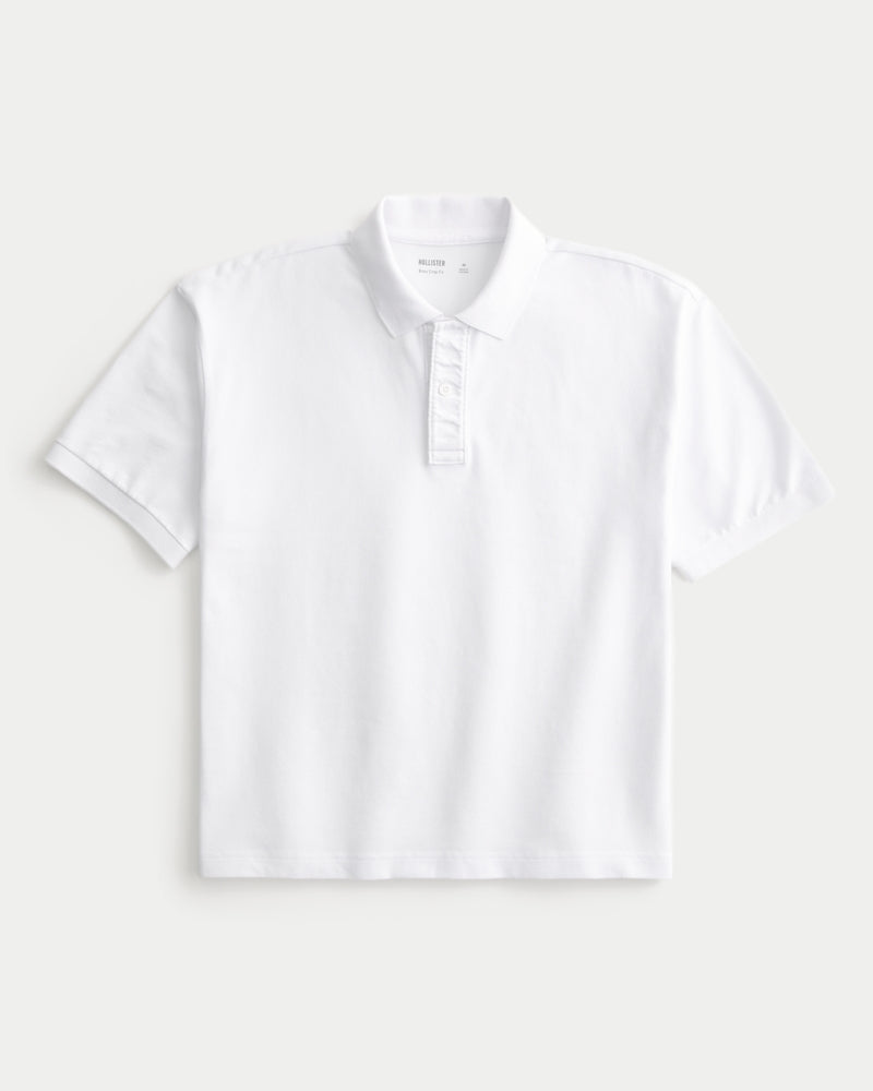 Boxy Crop Washed Polo