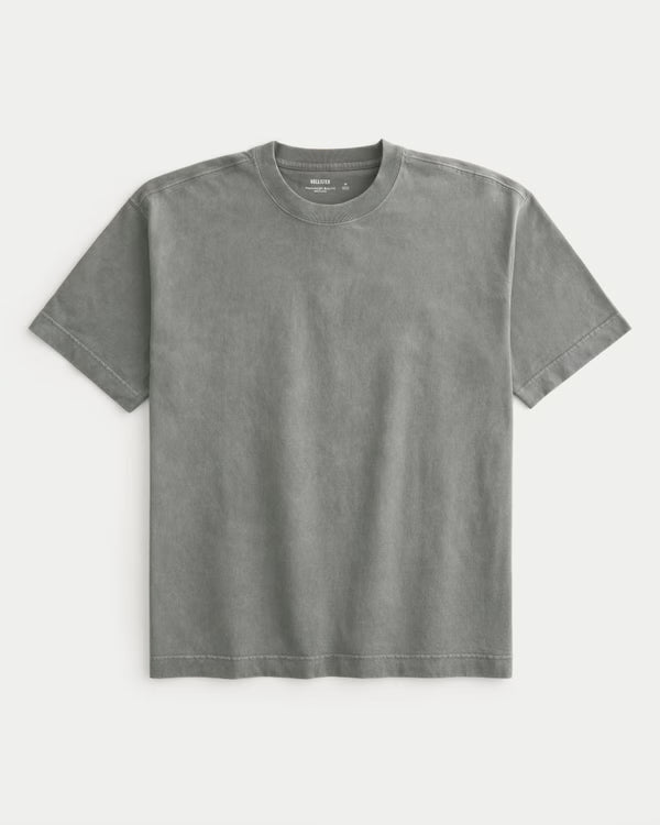 Hollister - Boxy Heavyweight Washed Cotton Crew T-Shirt