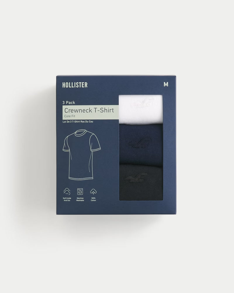 Hollister - Icon Crew T-Shirt 3-Pack IMMEDIATE