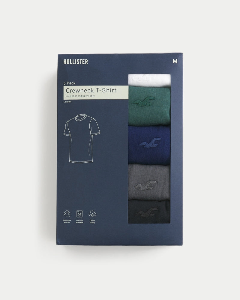 Hollister - Icon Crew T-Shirt 5-Pack