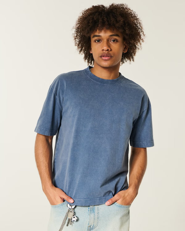 Hollister - Boxy Heavyweight Washed Cotton Crew T-Shirt