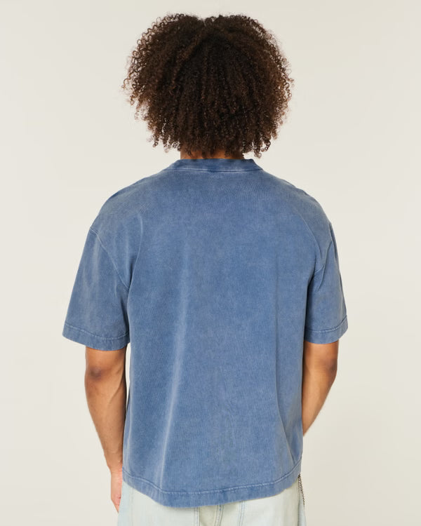 Hollister - Boxy Heavyweight Washed Cotton Crew T-Shirt