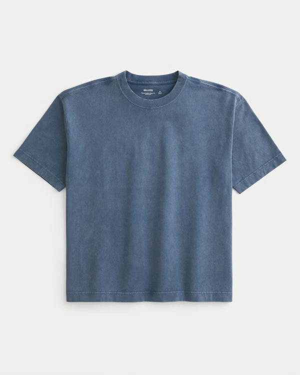 Hollister - Boxy Heavyweight Washed Cotton Crew T-Shirt