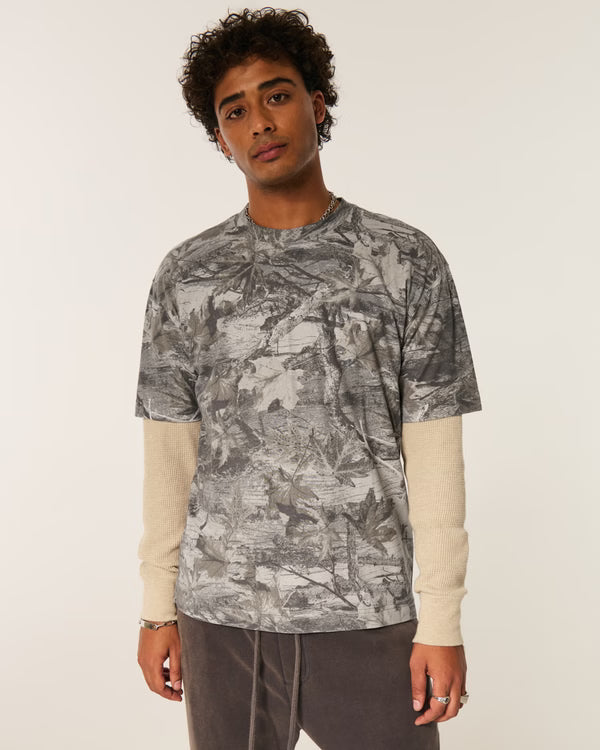 Hollister - Boxy Heavyweight Washed Cotton Crew T-Shirt