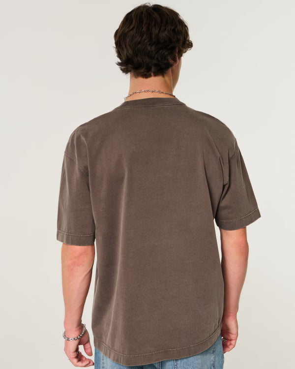 Hollister - Boxy Heavyweight Washed Cotton Crew T-Shirt