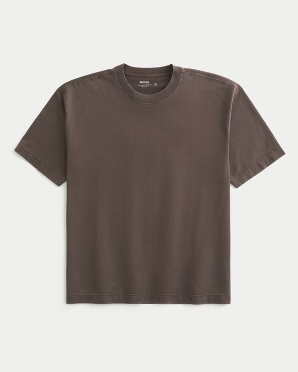 Hollister - Boxy Heavyweight Washed Cotton Crew T-Shirt
