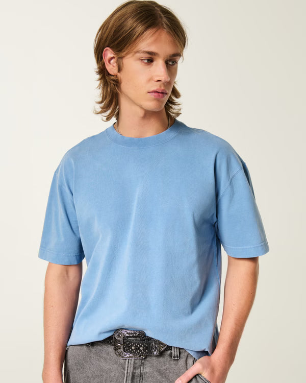 Hollister - Boxy Heavyweight Washed Cotton Crew T-Shirt