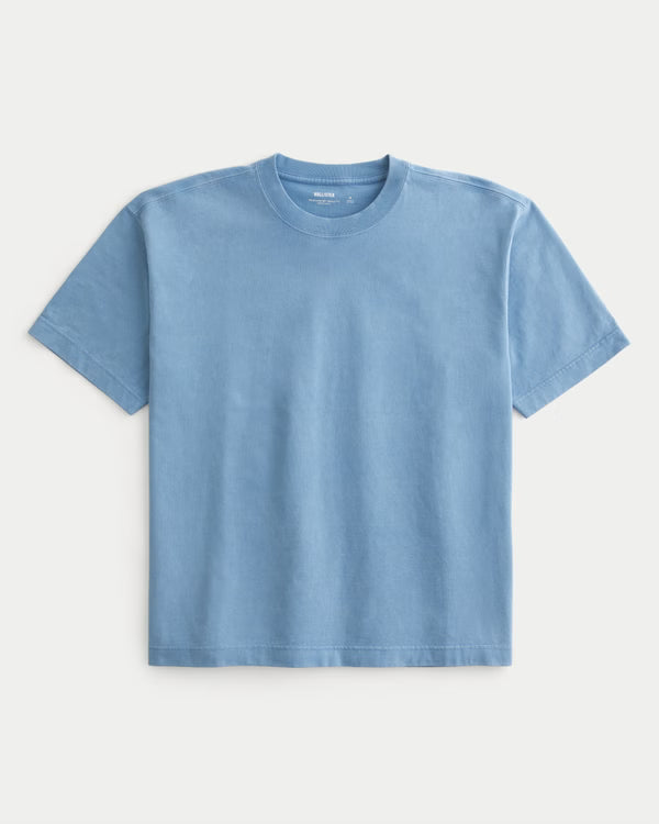 Hollister - Boxy Heavyweight Washed Cotton Crew T-Shirt