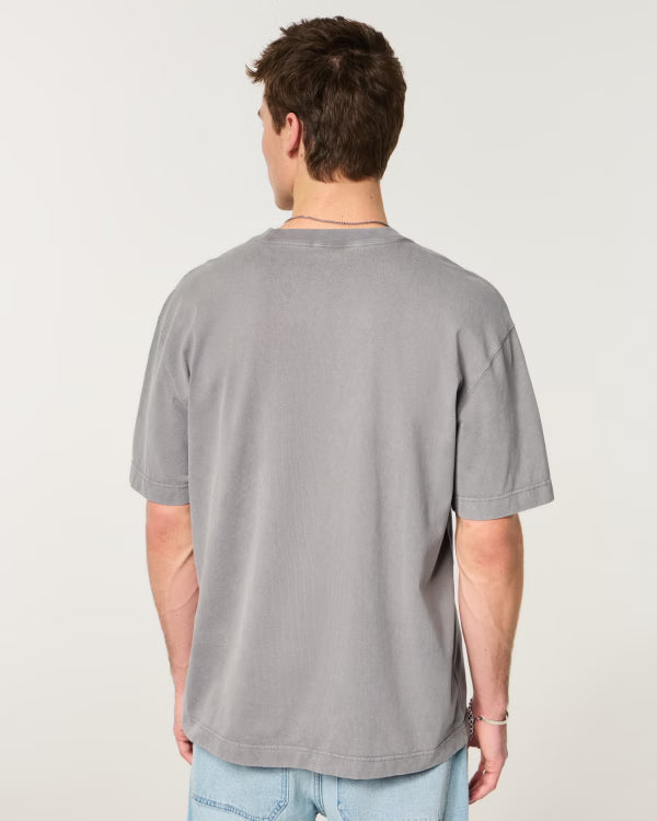 Hollister - Boxy Heavyweight Washed Cotton Crew T-Shirt IMMEDIATE