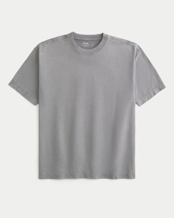 Hollister - Boxy Heavyweight Washed Cotton Crew T-Shirt