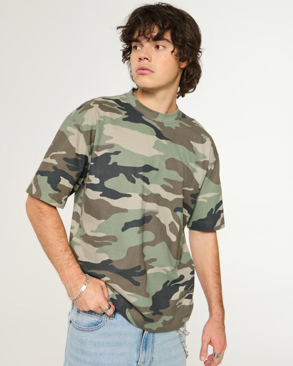 Hollister - Boxy Heavyweight Washed Cotton Crew T-Shirt