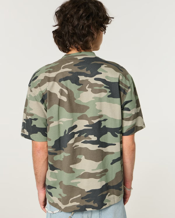 Hollister - Boxy Heavyweight Washed Cotton Crew T-Shirt
