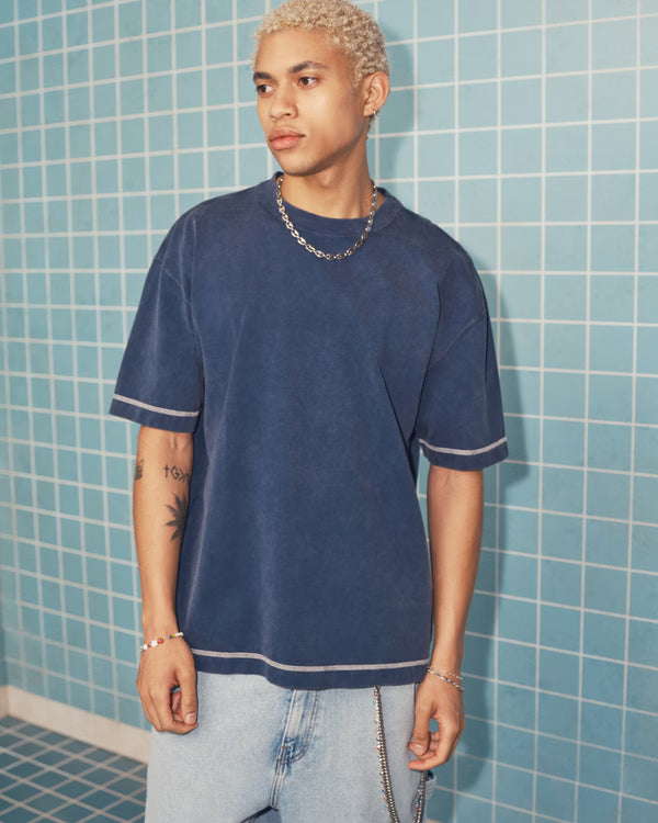 Hollister - Boxy Heavyweight Washed Cotton Crew T-Shirt
