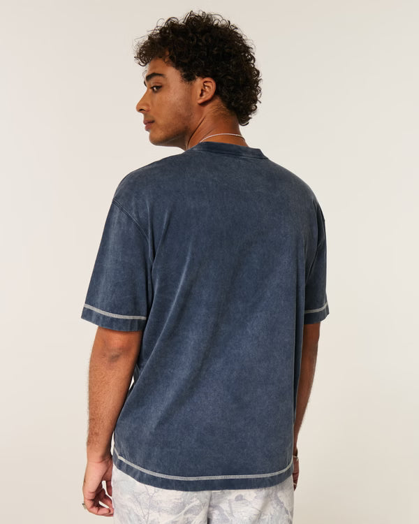 Hollister - Boxy Heavyweight Washed Cotton Crew T-Shirt