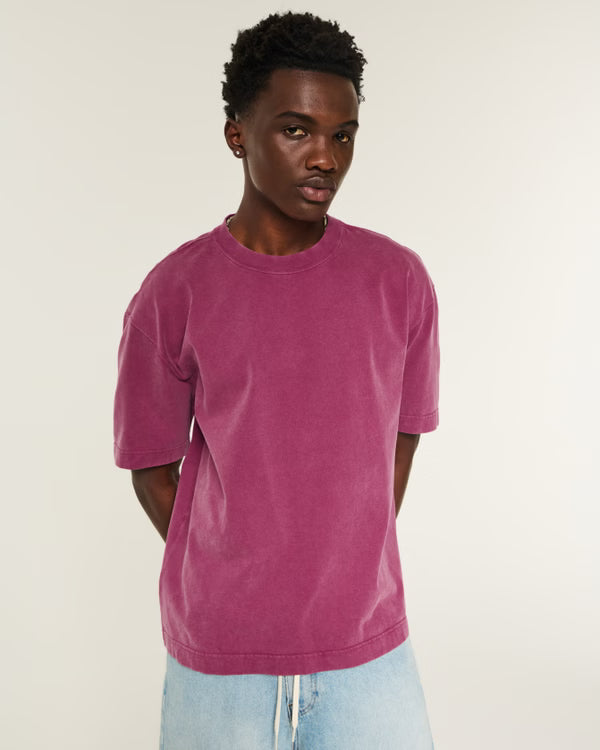 Hollister - Boxy Heavyweight Washed Cotton Crew T-Shirt