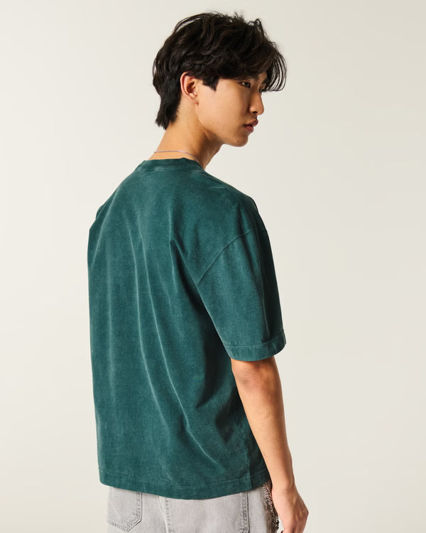 Hollister - Boxy Heavyweight Washed Cotton Crew T-Shirt
