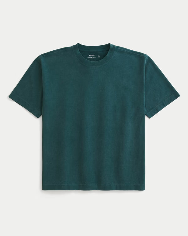 Hollister - Boxy Heavyweight Washed Cotton Crew T-Shirt