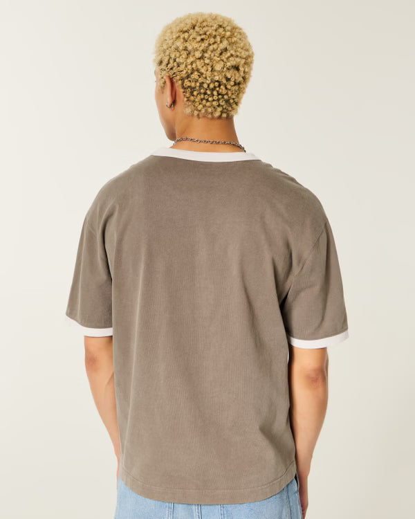 Hollister - Boxy Heavyweight Washed Cotton Crew T-Shirt