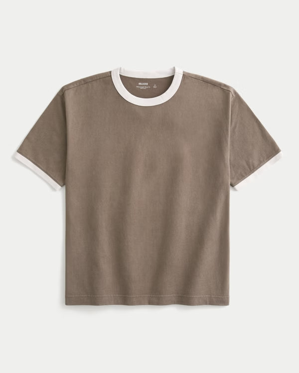 Hollister - Boxy Heavyweight Washed Cotton Crew T-Shirt