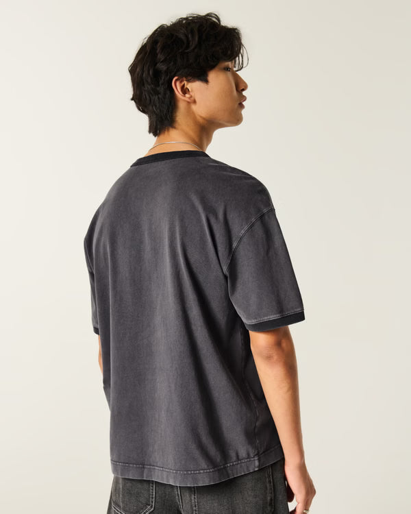 Hollister - Boxy Heavyweight Washed Cotton Crew T-Shirt