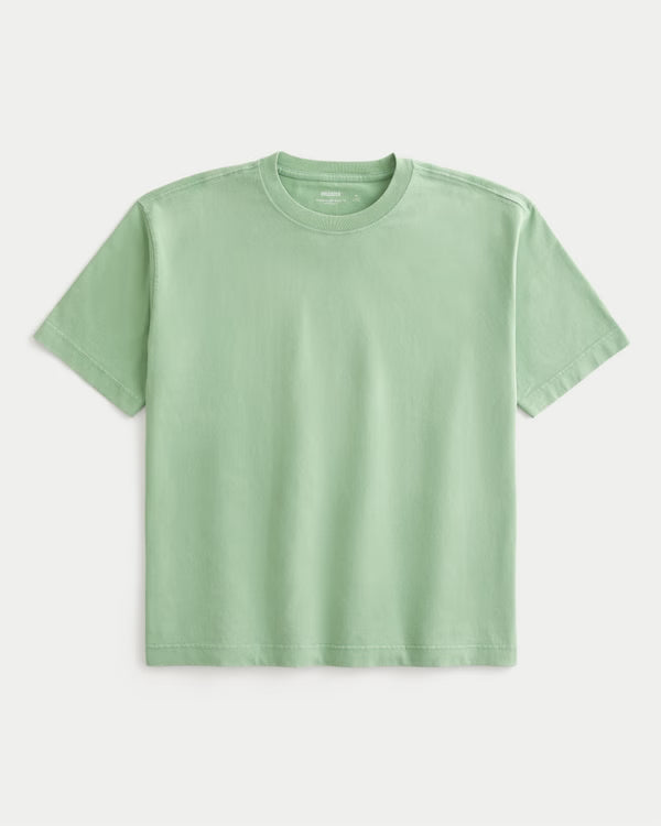 Hollister - Boxy Heavyweight Washed Cotton Crew T-Shirt
