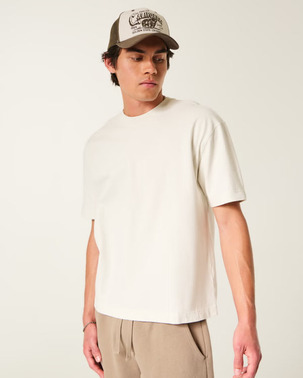 Hollister - Boxy Heavyweight Washed Cotton Crew T-Shirt