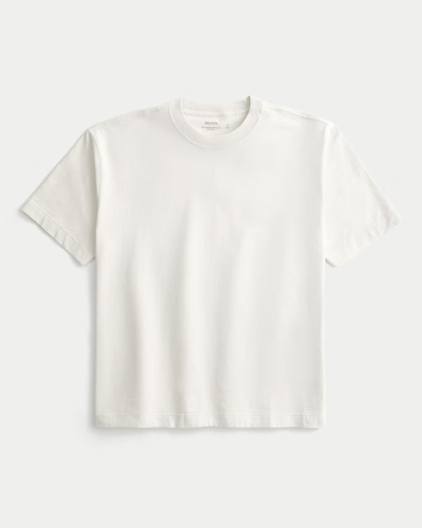 Hollister - Boxy Heavyweight Washed Cotton Crew T-Shirt