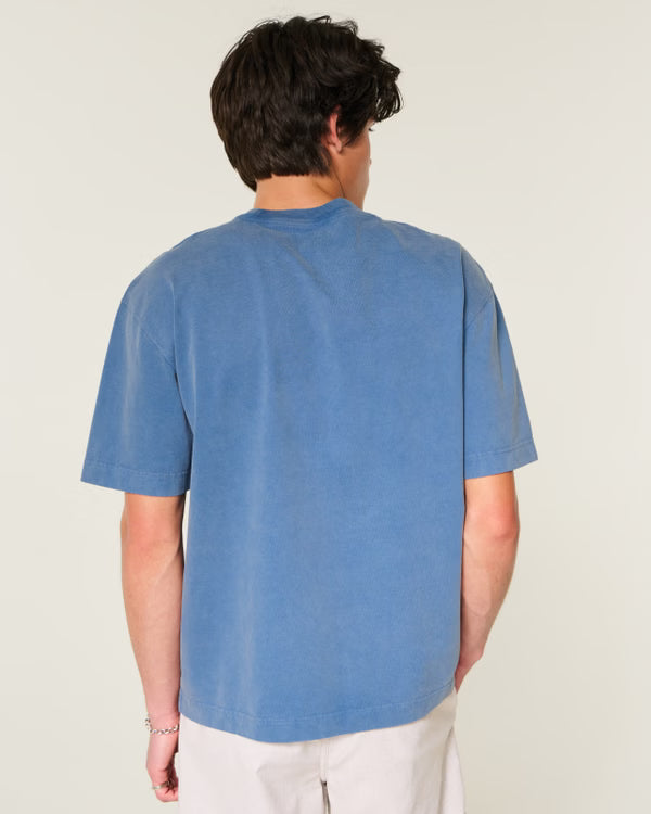 Hollister - Boxy Heavyweight Washed Cotton Crew T-Shirt