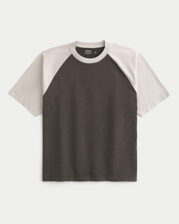 Hollister - Boxy Heavyweight Washed Cotton Crew T-Shirt