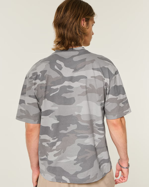 Hollister - Boxy Heavyweight Logo Crew T-Shirt