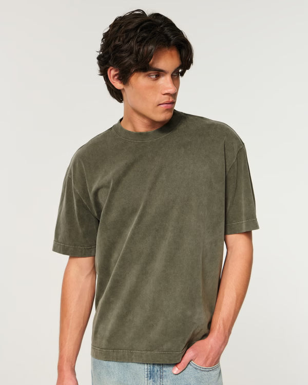 Hollister - Boxy Heavyweight Logo Crew T-Shirt