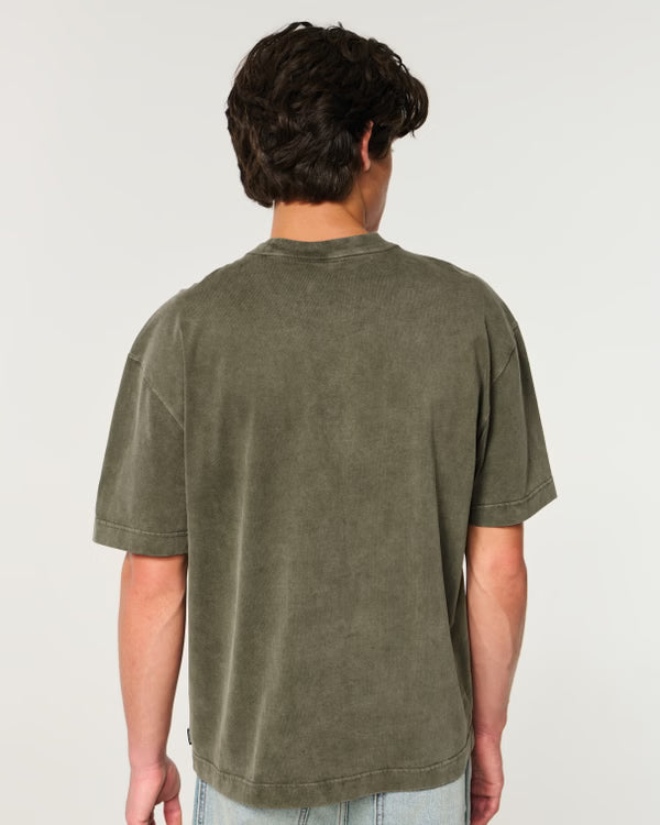 Hollister - Boxy Heavyweight Logo Crew T-Shirt