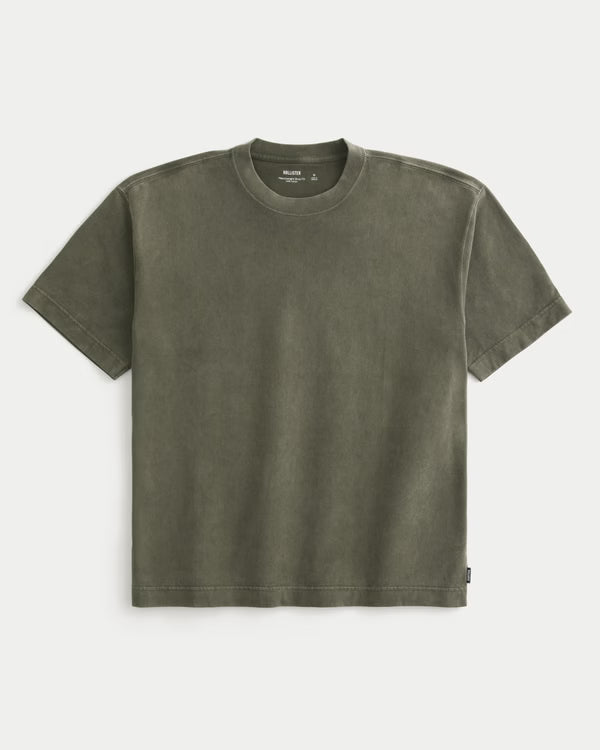 Hollister - Boxy Heavyweight Logo Crew T-Shirt