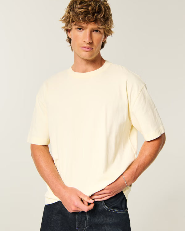 Hollister - Boxy Heavyweight Cotton Crew T-Shirt