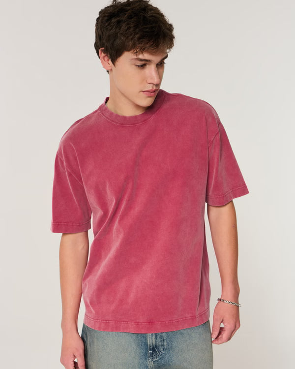 Hollister - Boxy Heavyweight Logo Crew T-Shirt