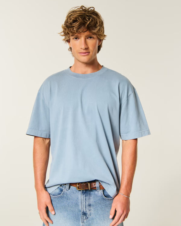 Hollister - Boxy Heavyweight Logo Crew T-Shirt