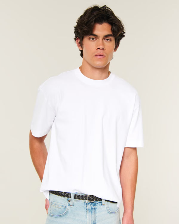 Hollister - Boxy Heavyweight Cotton Crew T-Shirt