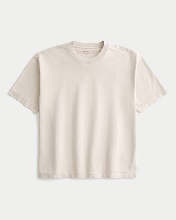 Hollister - Boxy Heavyweight Logo Crew T-Shirt