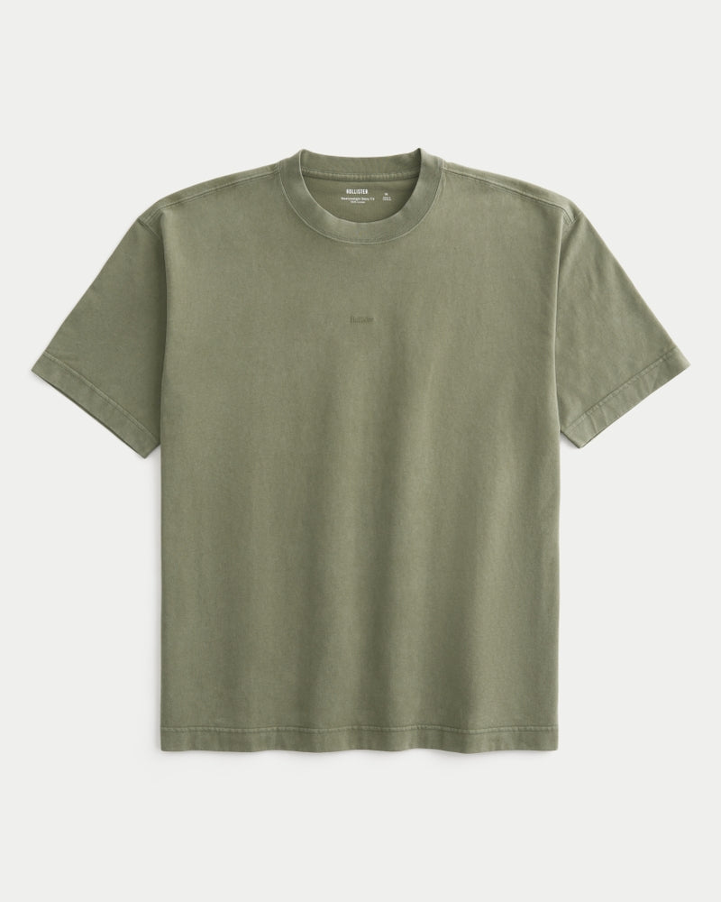 Hollister - Boxy Heavyweight Micro Logo Crew T-Shirt