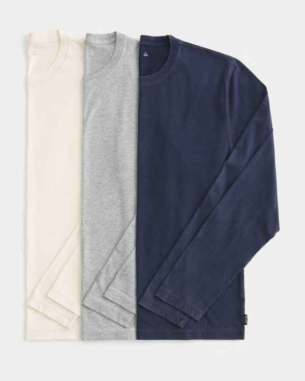 Hollister - Long-Sleeve Layering Crew T-Shirt 3-Pack