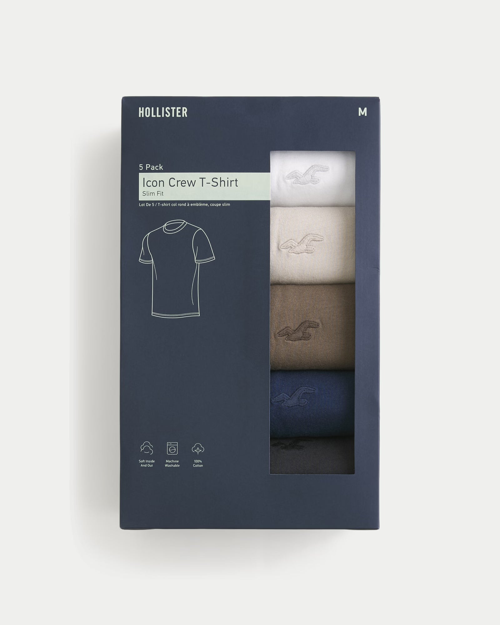 Hollister - Icon Crew T-Shirt 5-Pack