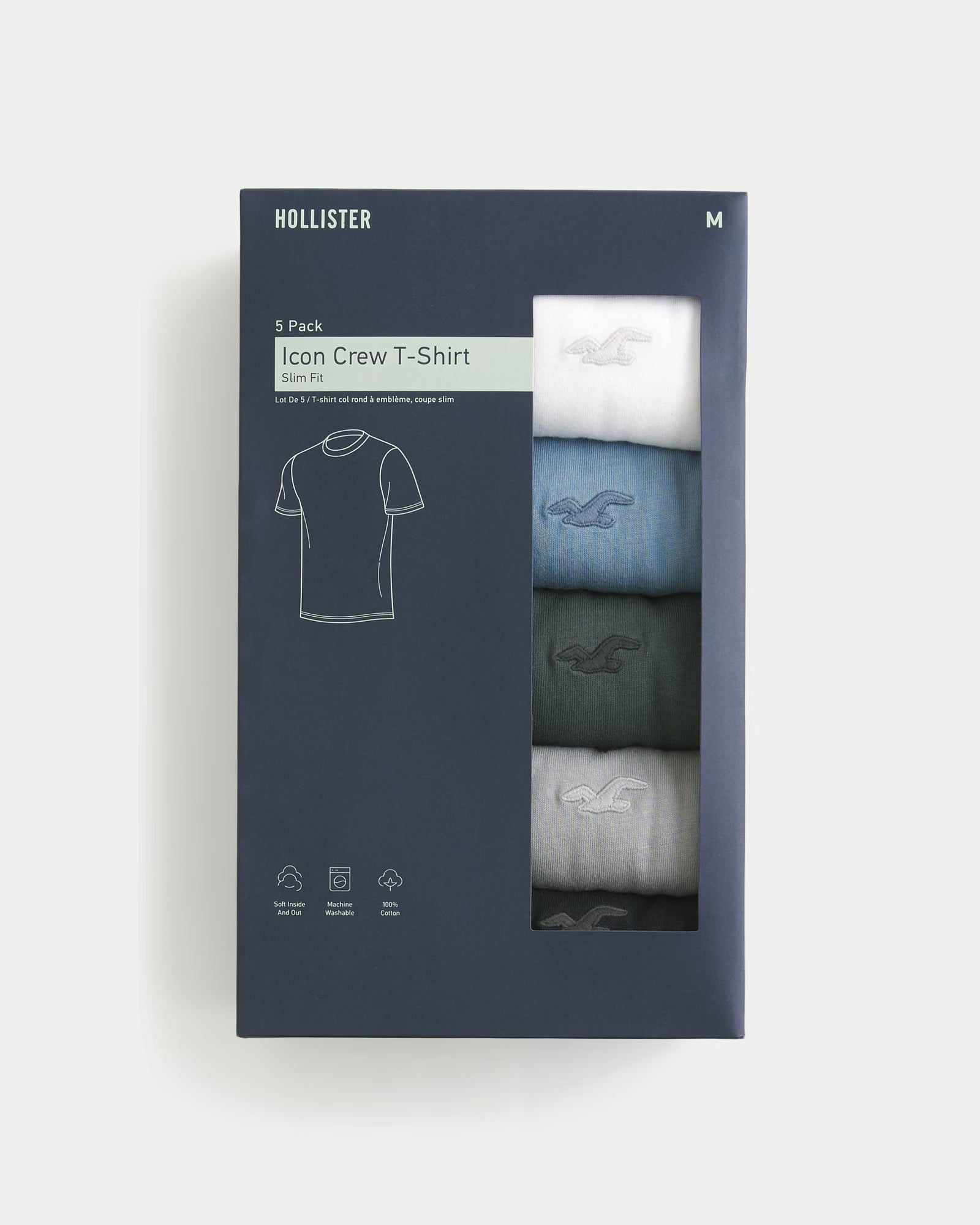 Hollister - Icon Crew T-Shirt 5-Pack