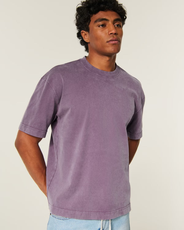 Hollister - Boxy Heavyweight Logo Crew T-Shirt