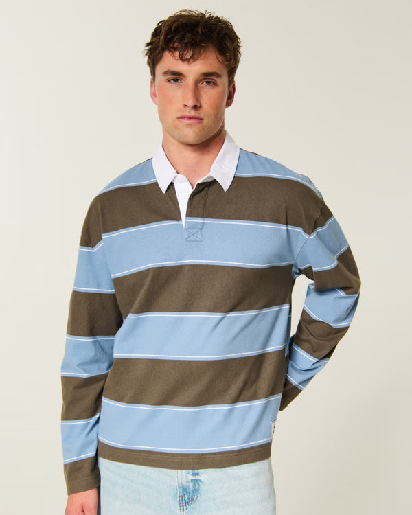 Hollister - Boxy Heavyweight Long-Sleeve Rugby Polo