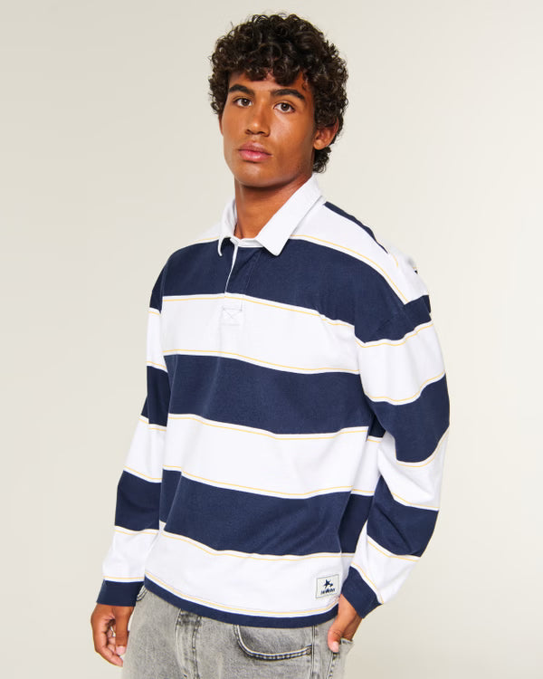 Hollister - Boxy Heavyweight Long-Sleeve Rugby Polo