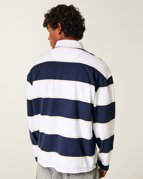 Hollister - Boxy Heavyweight Long-Sleeve Rugby Polo