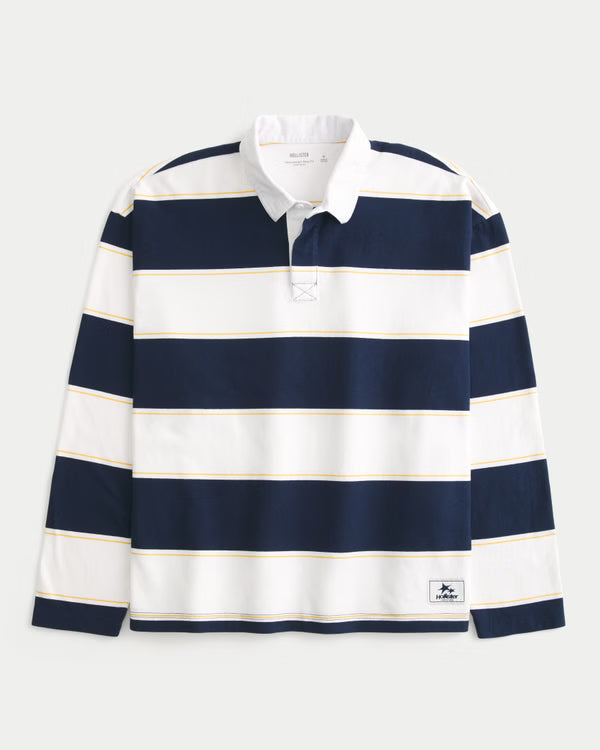 Hollister - Boxy Heavyweight Long-Sleeve Rugby Polo