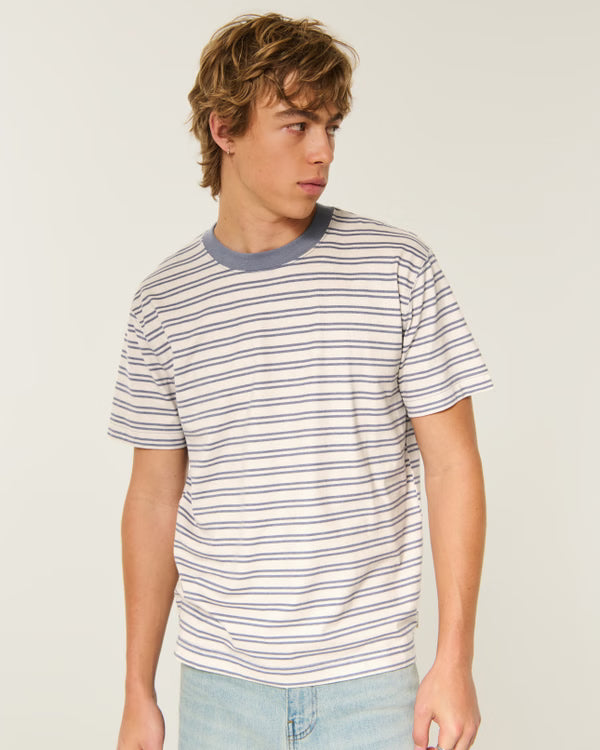 Hollister - Relaxed HeavyWeight Cotton Logo Crew T Shirt IMMEDIATE