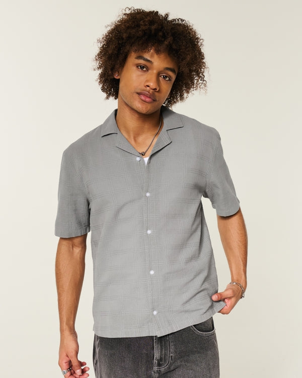Hollister - Boxy Textural Short-Sleeve Shirt